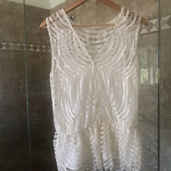 Derek Lam 10 Crosby Crochet Accent Sleeveless Top Small - Picture 5 of 6